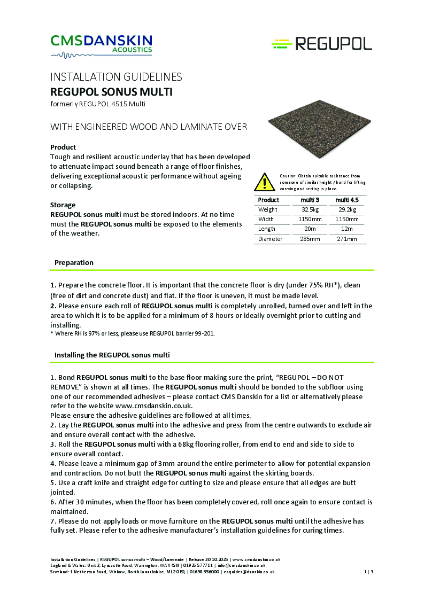 REGUPOL sonus multi (4515 Multi) Wood Laminate - IG-en-UK Release 30 10 2025