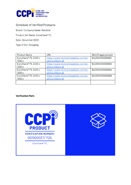 CCPI Assessed - Eurothane® PL