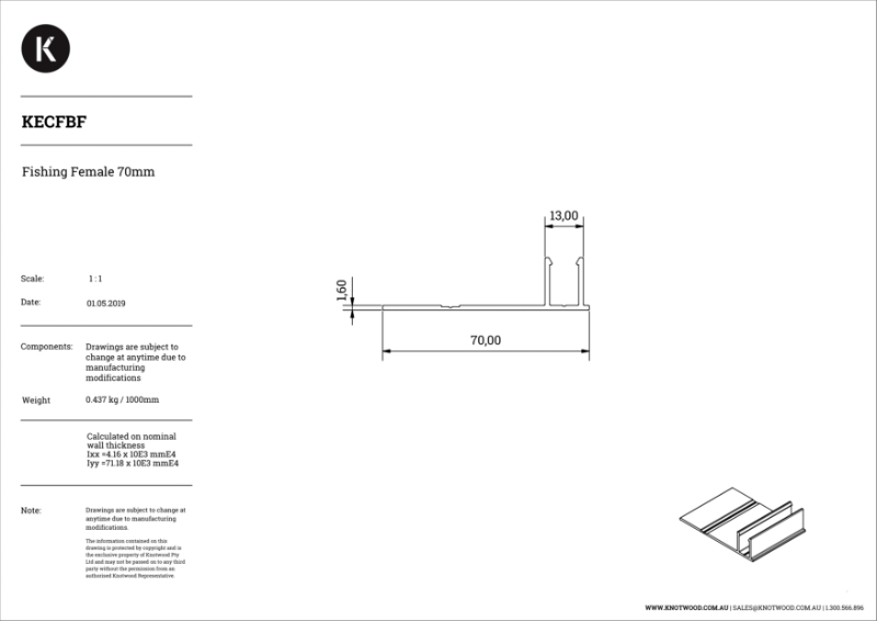 KECFBF Cladding Finishing Flashing Base Female