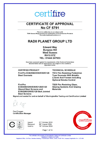 CF5791 Certifire Certificate