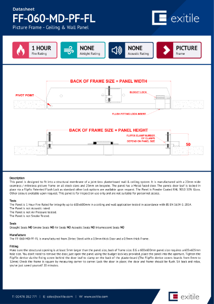 Datasheet - FlipFix Metal Door - 1 Hour Fire Rated