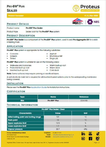 Product Data Sheet - Pro-BW® Plus Sealer
