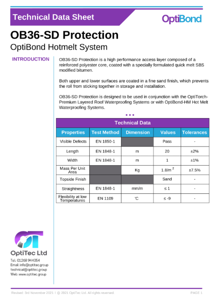 OB36-SD Protection TDS