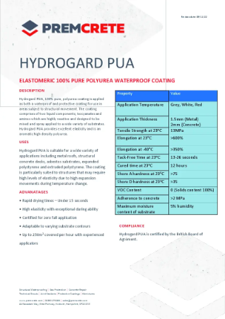 HYDROGARD PUA TDS