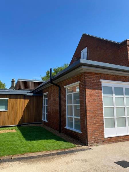 Bespoke Aluminium Box Gutter Installation in Educational Facility