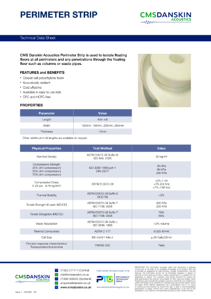 CMS Danskin Acoustics Perimeter Strip - TDS issue 1 02 2025