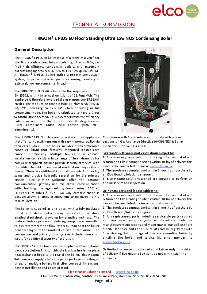 Technical Submission - TRIGON L PLUS 60