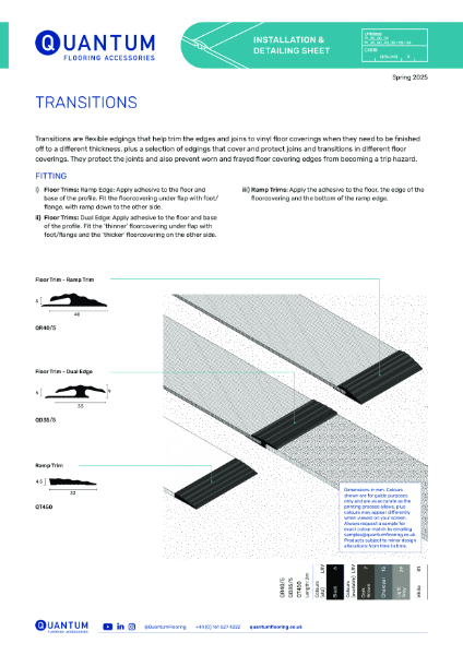 Installation Guide & Detailing Data Sheet for Flooring Transitions 2025