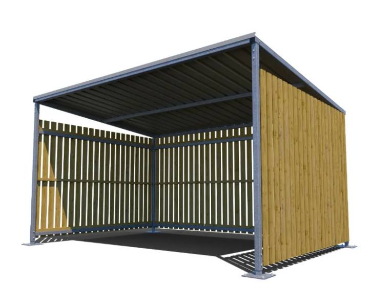 Blox C Shelter - Open fronted timber cycle shelter