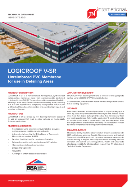 TNi LOGICROOF V-SR PVC Waterproofing Membrane - Datasheet