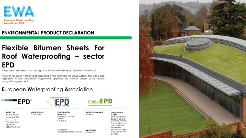 EPD- EWA - Flexible Bitumen Sheets for Roof Waterproofing 