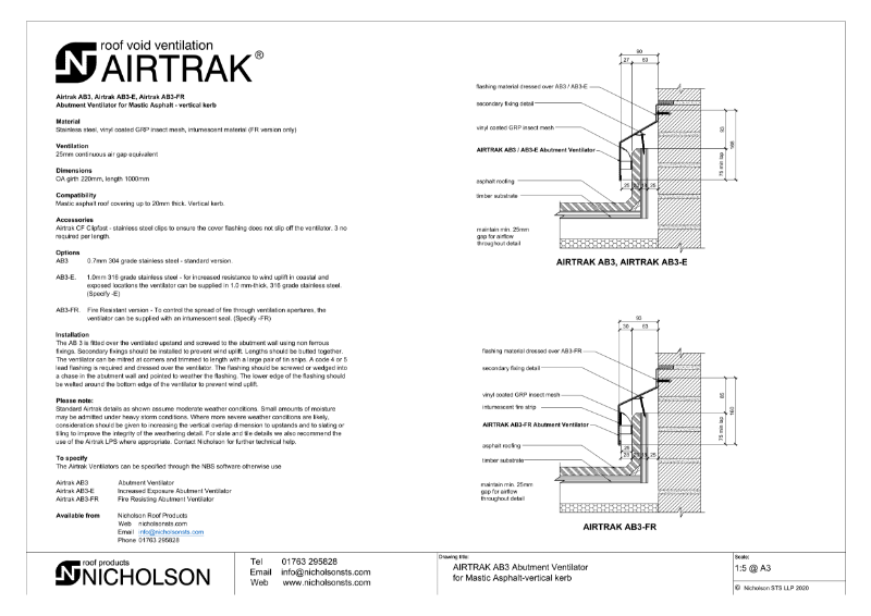 AIRTRAK AB3 Technical Data Sheet