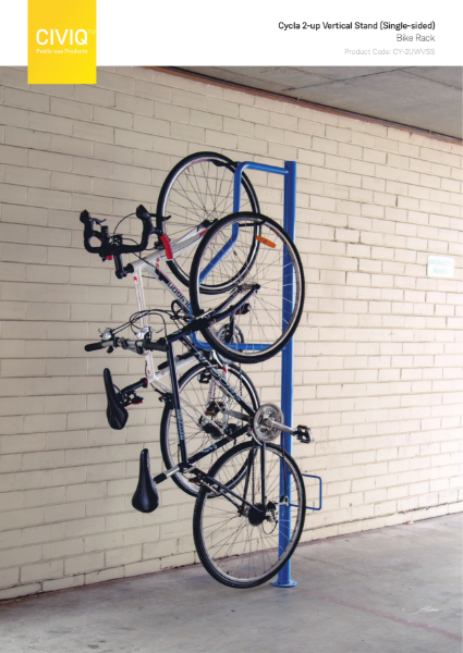 Cycla 2-Up Vertical Stand (Single-Sided) Bike Rack