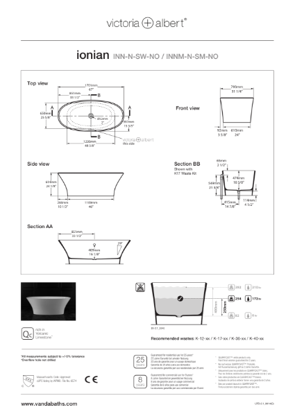 Ionian Freestanding Bath - PDS