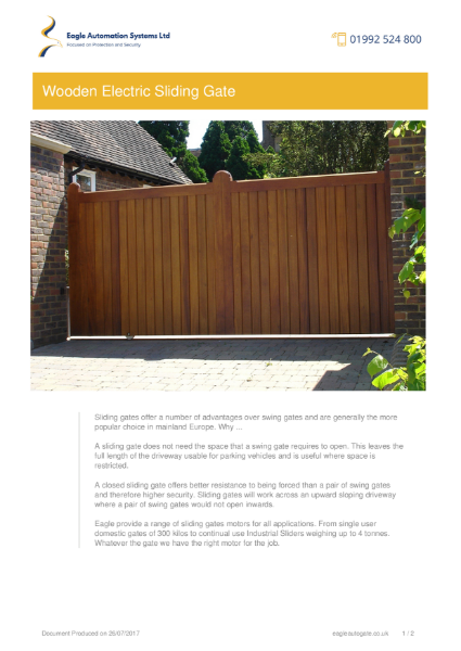Residential Wooden Electric Sliding Gates