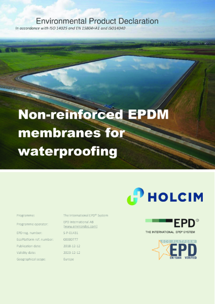Non-reinforced EPDM membranes for waterproofing