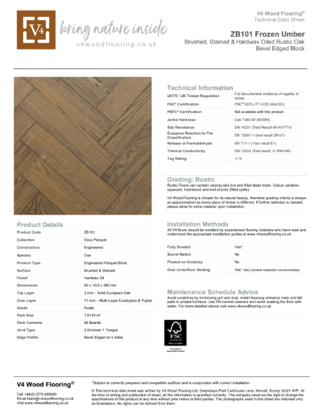 ZB101 Frozen Umber I Technical Datasheet