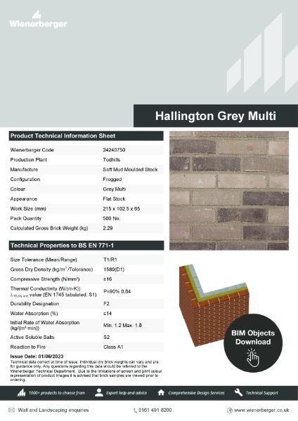 Hallington Grey Multi Data Sheet