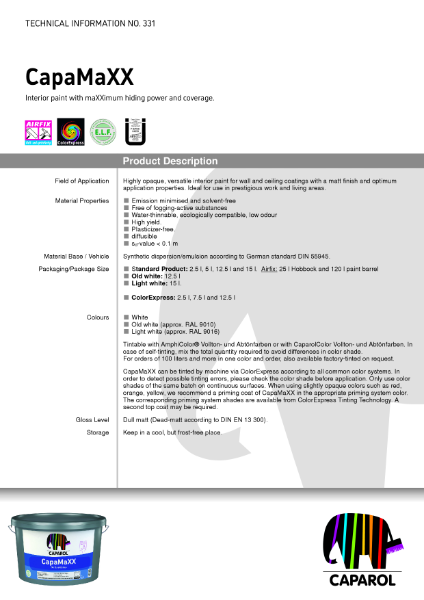 CapaMaXX - Technical Data Sheet