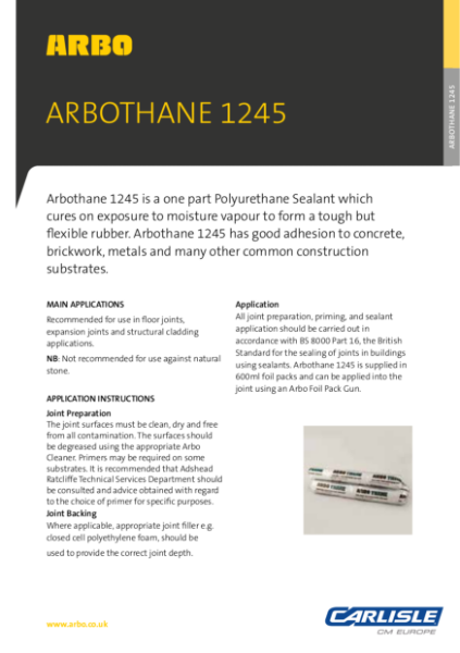 ARBOTHANE 1245 Data Sheet