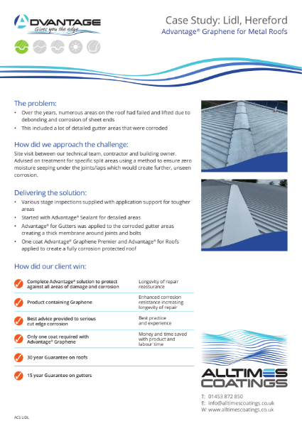 Case Study - Graphene for Metal roofs and Gutters - Lidl