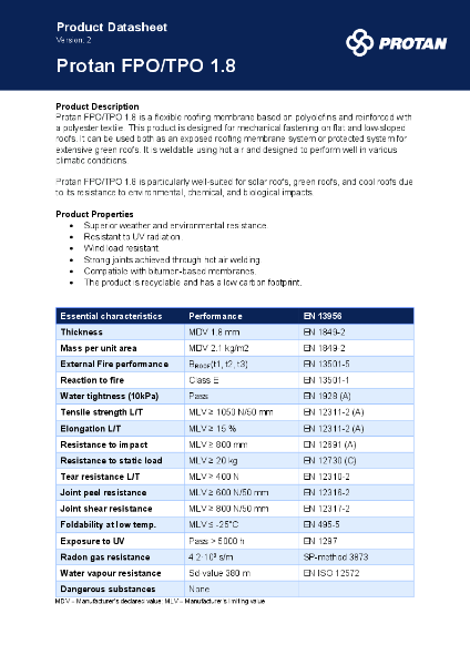 Protan FPO/TPO 1.8 mm Membrane