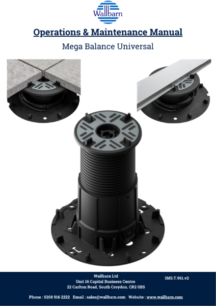 O & M Manual - Mega Balance Adjustable Pedestal