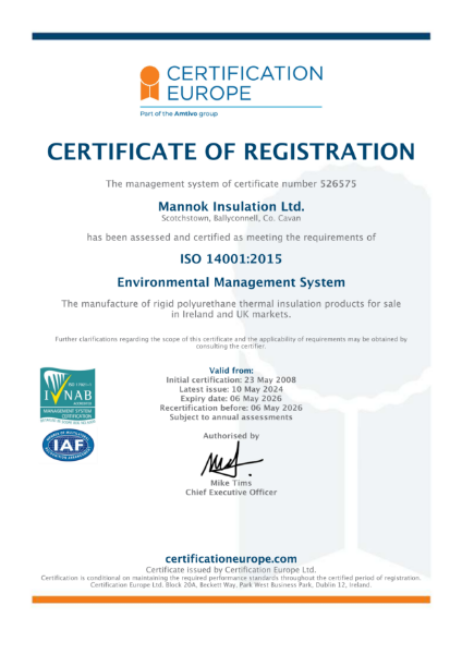 ISO 14001 Certificate