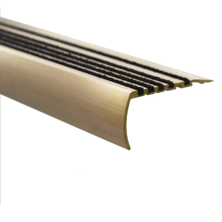 MC3 Heavy Duty Brass Stair Nosing with CarbiGrip Anti-Slip Insert - Brass Stair Nosing 