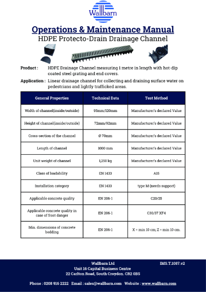 O & M Manual - Protecto-Drain Drainage Channel