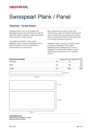 Plank Original Data Sheet