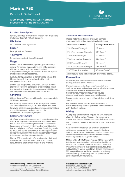 Marine P50 - Product Data Sheet