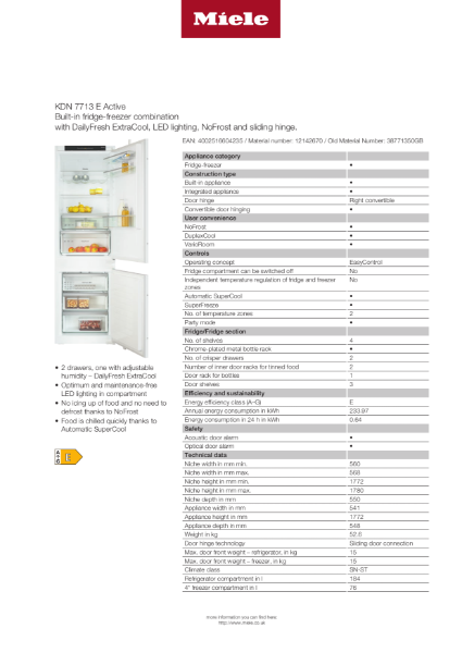 KDN 7713 E Product Data Sheet