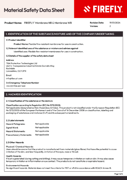 MSDS - Membrane NB & WB