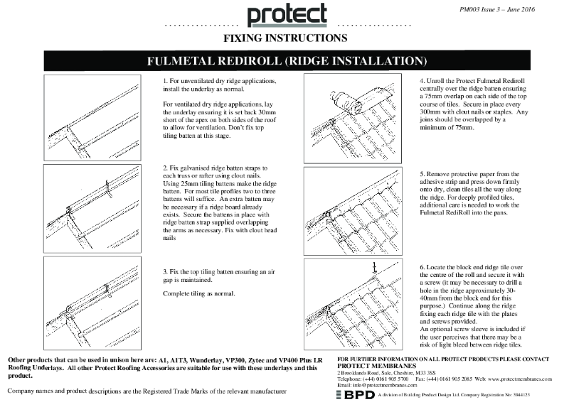 Glidevale Protect - Fixing Instructions - Fulmetal RediRoll