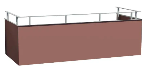 Balkongräcke med plan plåt