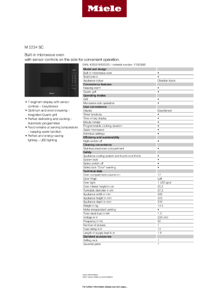 M 7240 TC Product Data Sheet