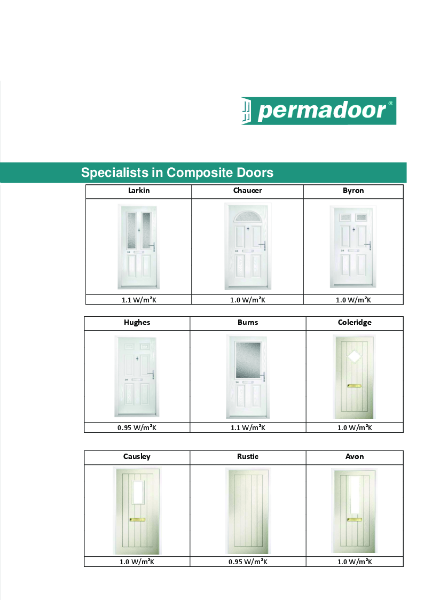 GRP composite door specification data sheet
