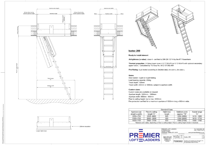 Isotec 200 Fire Resistant Loft Ladder