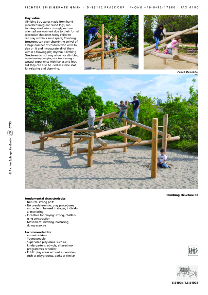 Timberplay Climbing Frames - Climbing Structure 08 - Datasheet