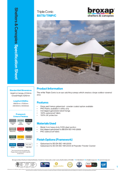 Triple Conic Specification Sheet