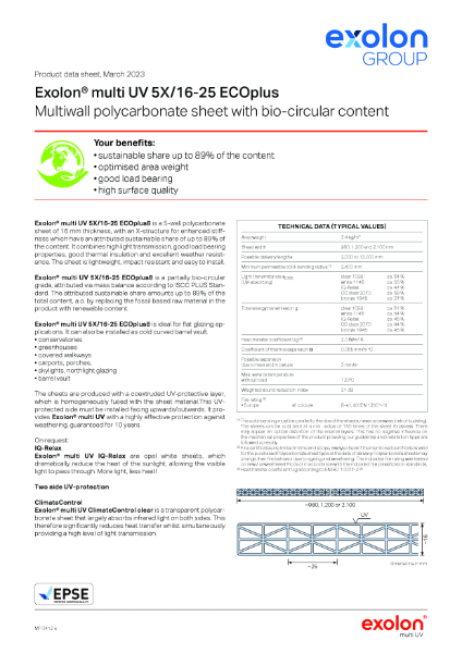 Exolon® multi UV 5X/16-25 ECOplus Datasheet