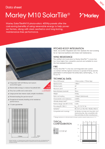 Marley SolarTile M10 405Wp datasheet