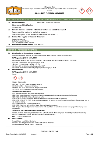 Safety-data-sheet-of-68-43-FAST-FLEX-FLOOR-LEVELLER