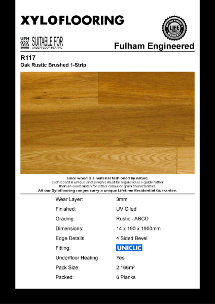 Xylo Flooring - R117 Data Sheet