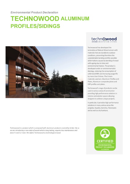 Environmental Product Declaration - Wood veneered aluminium