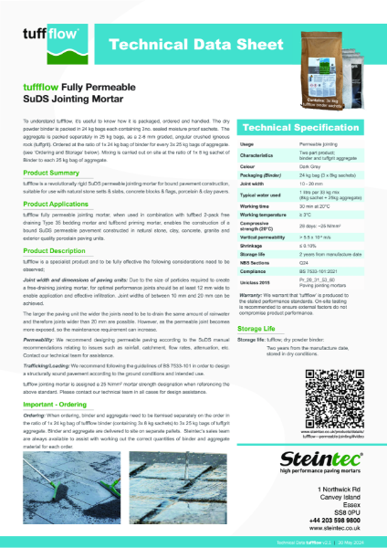 Technical Data Sheet - tuffflow SuDS permeable jointing mortar - bound construction