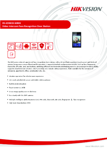 DS-KD9633-WBE6 - Product Data Sheet