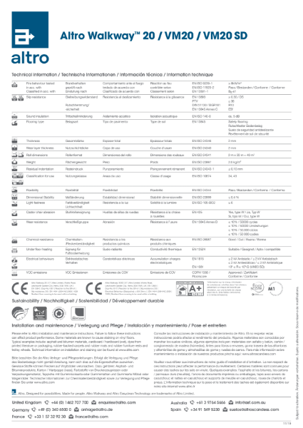 Altro Walkway SD Technical Data Sheet