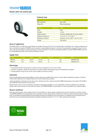 Pro Clima Tescon Naideck Technical Datasheet